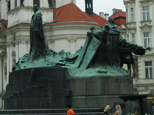 Jan Hus memorial closeup